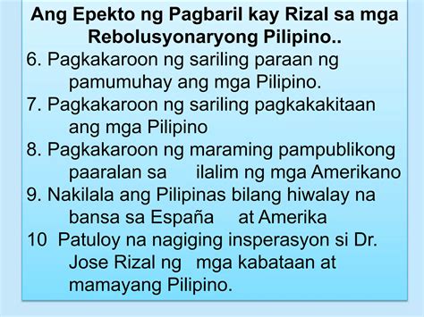 ano ang epekto sa buhay ng mga pilipino|Ang Epekto ng Pagbaril kay Dr. Jose Rizal COT.
